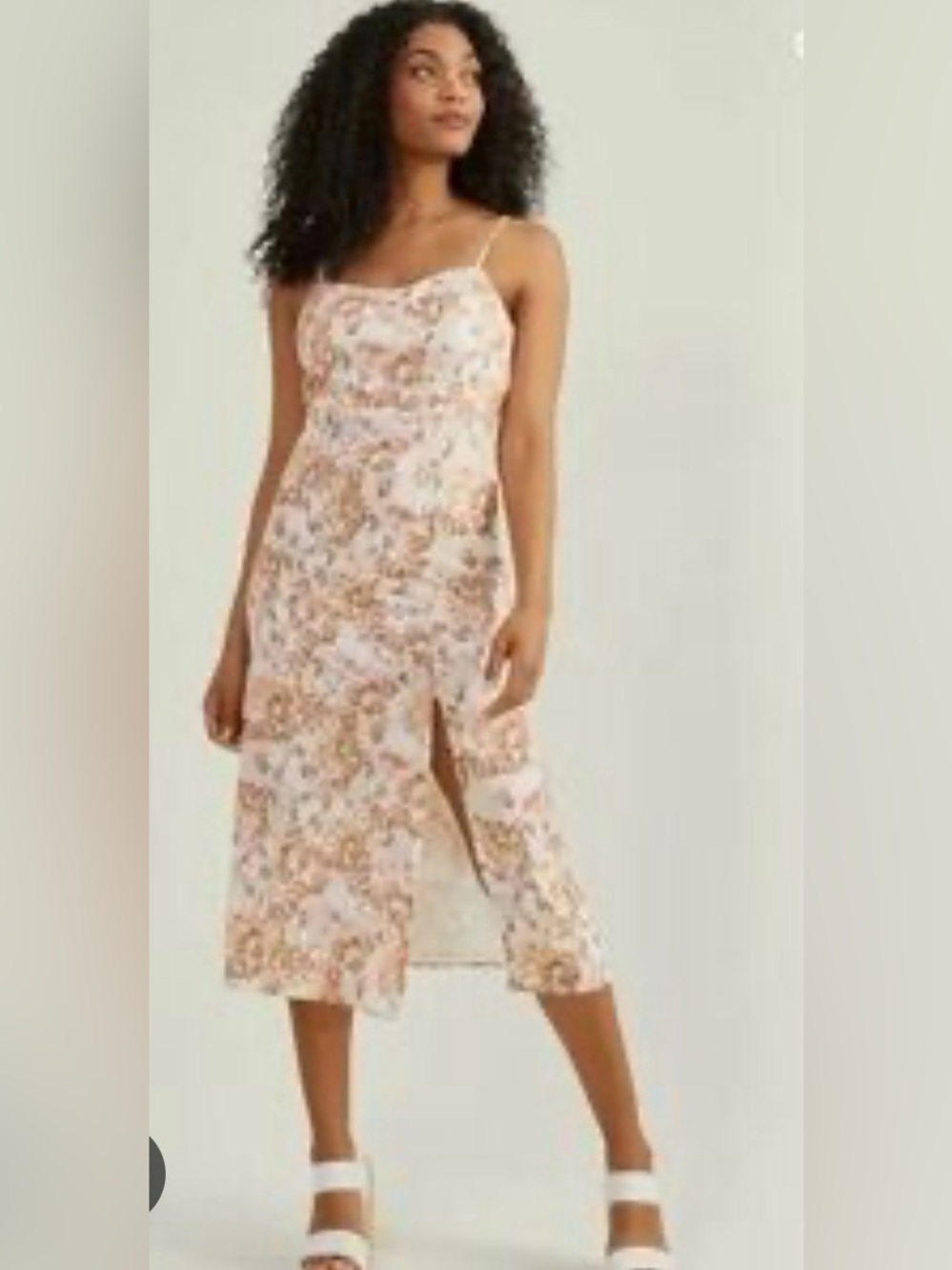 Women's Altar'd State Floral Midi Dress with Slit - XS